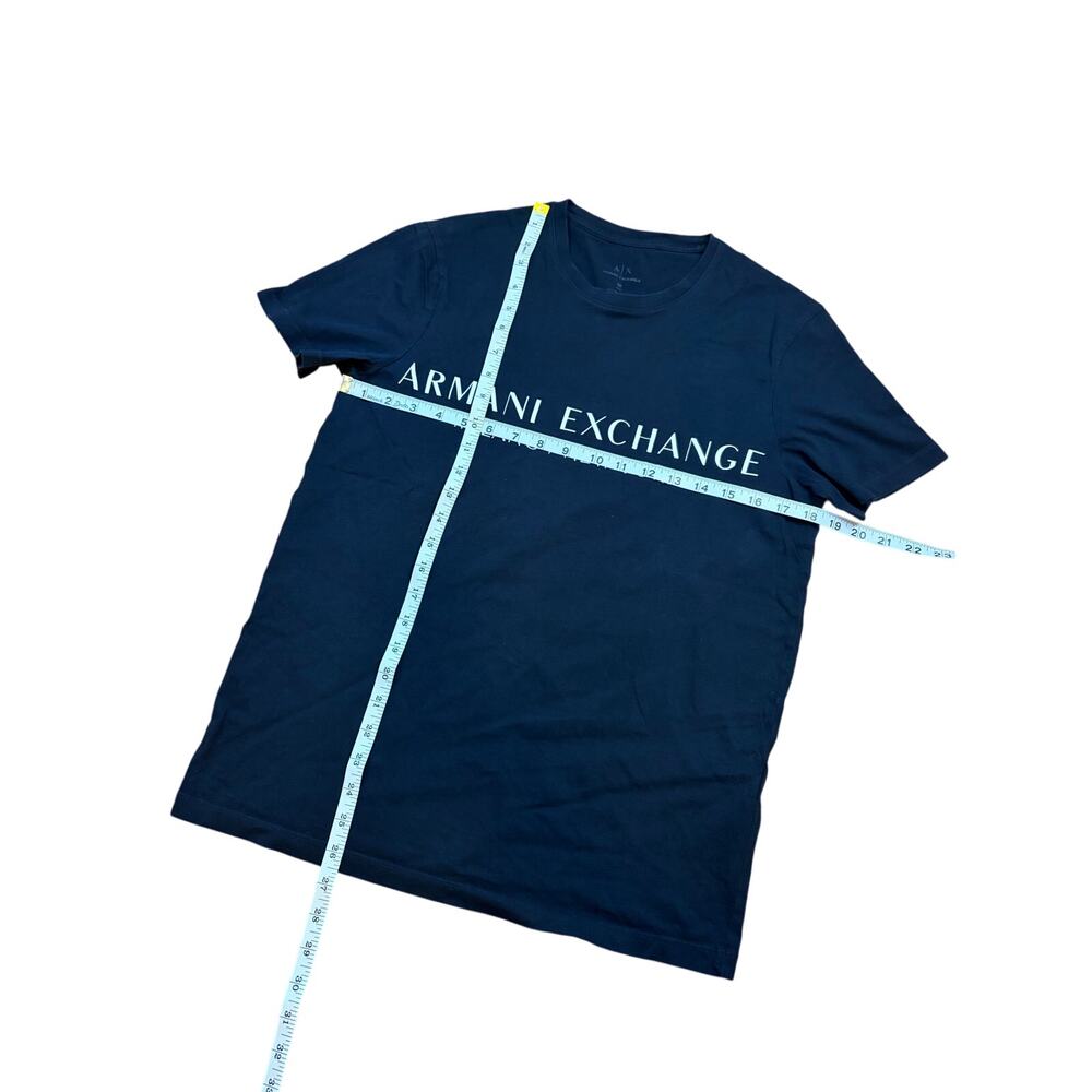 Armani Exchange Black Crewneck Milano New York T-shirt Size M Slim - Picture 3 of 3